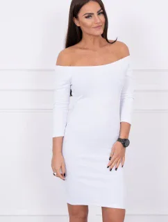 Pruhované priliehavé šaty biele