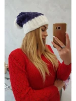 Milano fleecová čiapka K203 tmavo fialová+ecru