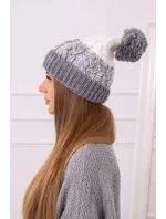 Dámska čiapka s brmbolcom Abigail K326 sivá+biela