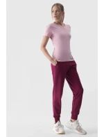 Damski Gładki T-Shirt Z Logo Różowy 4F 4FWMM00TTSHF1845-56S