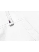 Krátka biela tepláková mikina s kapucňou (8B939-1)