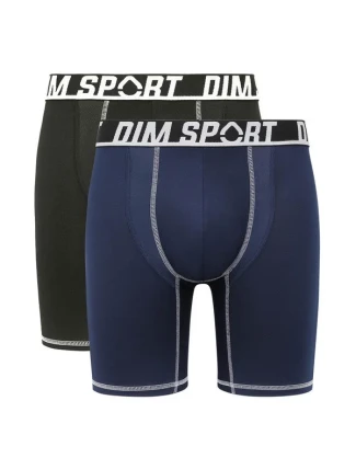 Pánske športové boxerky 2 ks DIM SPORT LONG BOXER 2x - DIM SPORT - čierna