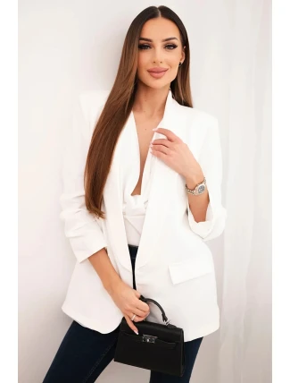 Sako s klopami elegantné ecru Sako s klopami elegantné ecru