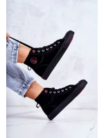 Damskie Wysokie Trampki Cross Jeans JJ2R4055C Czarne