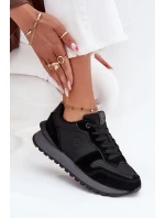 Skórzane Sneakersy Damskie Big Star OO274529 HI-POLY SYSTEM Czarne