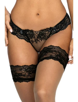 Čipkované tangá V-9498 čierno/béžové - Axami Čipkované tangá V-9498 čierno/béžové - Axami