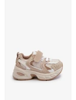 Detská športová obuv na suchý zips, Beige Rulagia