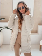Dámska prešívaná zimná bunda s kapucňou svetlo šedá FashionStreet TY5092