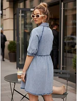 Dámske džínsové košeľové šaty modré FashionStreet EY2638