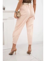 Letné nohavice Punto so zapínaním na nohaviciach marhuľová