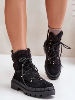 Botki Z Futerkiem Typu Baranek Czarne Merilana