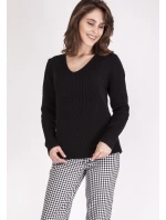 Victoria SWE 123 Sveter čierny - MKMSwetters Victoria SWE 123 Sveter čierny - MKMSwetters