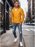 Pánska prechodná prešívaná žltá bunda FashionStreet TX4407 Pánska prechodná prešívaná žltá bunda FashionStreet TX4407