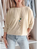 Dámska oversize maslová blúzka s príveskom LUZVIA béžová FashionStreet RY2773