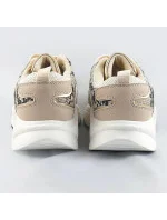 Béžové dámske športové topánky (6348)