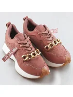Ružové športové topánky s retiazkou (N-206)