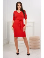Šaty s krídlami na ramenách červené Šaty s krídlami na ramenách červené