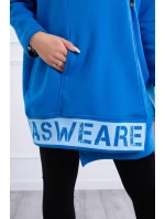 Zateplená mikina so zipsom nevädzovo modrá Zateplená mikina so zipsom nevädzovo modrá