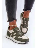 Sneakersy Damskie Z Eko Skóry Zielone Kaimans