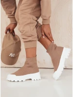 Dámske ponožkové topánky ORCE beige FashionStreet ZY0471