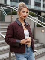 Dámska prechodná prešívaná bunda bordová FashionStreet TY5620