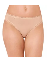 Dámske bavlnené čipkované tričko C3P 24/7 - BROWN - svetlohnedé 6239 - SLOGGI Dámske bavlnené čipkované tričko C3P 24/7 - BROWN - svetlohnedé 6239 - SLOGGI