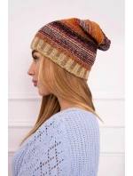 Krystyna fleecová čiapka K207 hnedá + béžová