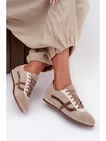 Dámske semišové nízke tenisky Dark Beige Zazoo N1068 Dámske semišové nízke tenisky Dark Beige Zazoo N1068