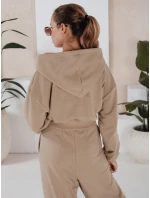 Dámsky set širokých nohavíc a mikiny MINALIA beige FashionStreet AY0918