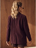 Dámska manšestrová bunda v baklažánovej farbe FashionStreet PY0159