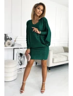 402-2 Netopierie šaty - fľaškovo zelené s brokátom 402-2 Netopierie šaty - fľaškovo zelené s brokátom