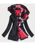 Červeno-čierna obojstranná dámska bunda (W653) Červeno-čierna obojstranná dámska bunda (W653)