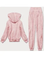 Teplý ružový dámsky teplákový komplet (YP-1104)