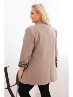 Dámska bunda nadrozmernej veľkosti s tigrovou podšívkou vo vzore Fango Dámska bunda nadrozmernej veľkosti s tigrovou podšívkou vo vzore Fango