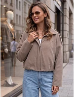 Dámska krátka béžová kordová bunda FashionStreet TY6020