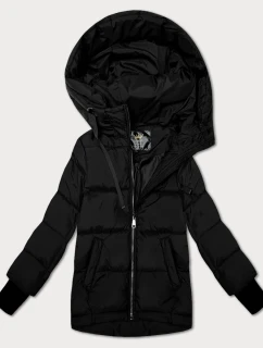 Libland dámska prešívaná bunda s kapucňou čierna (LD-7747)