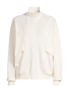 CASALL Pohodlný sveter na zips biely