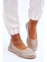 Dámske kožené ažurové baleríny Beige Lucy Dámske kožené ažurové baleríny Beige Lucy