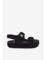 Zdobené dámské sandály na platformě GOE TT2N4102 Černé