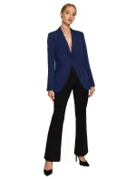 M701 Sako s jedným gombíkom a asymetrickými vreckami - tmavo modré