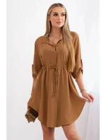 Šaty so zapínaním na gombíky30112 tmavohnedé - Kesi Šaty so zapínaním na gombíky30112 tmavohnedé - Kesi