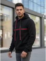 Pánska mikina s kapucňou čierna FashionStreet BX5939 Pánska mikina s kapucňou čierna FashionStreet BX5939