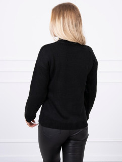 Polovičný sveter s rolákom čierny