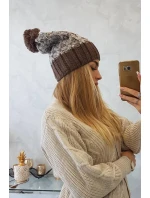 Milano fleecová čiapka K203 ecru melange+mocca