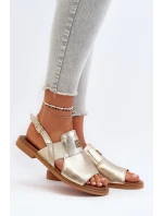 Zazoo 40385 Damskie Skórzane Sandały Złote Zazoo 40385 Damskie Skórzane Sandały Złote