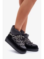 Dámske semišové snežnice s hrubým šnurovaním D.Franklin DFSH375003 Black Dámske semišové snežnice s hrubým šnurovaním D.Franklin DFSH375003 Black