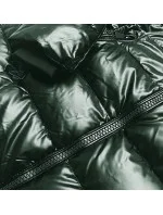 Dámska zimná bunda slim fit tmavozelená (2M-032)