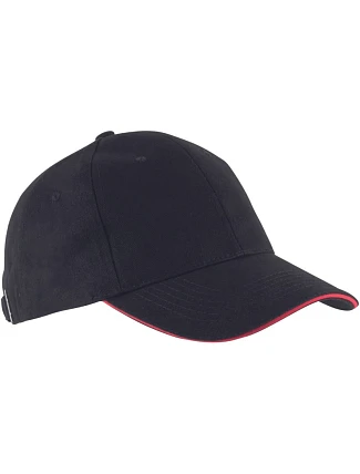 K-up KP 011 6-panelová sendvičová čiapka „Orlando“ 20.0011 čierna/červená