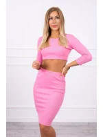 Súprava blúzky a sukne svetlo ružová