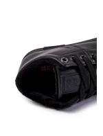 Męskie Klasyczne Skórzane Trampki Big Star KK174348 Czarne